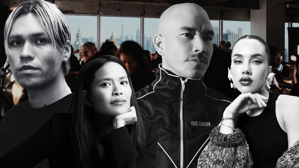 nyfw-makeup-artists-wwd-web-1 From left: hairstylist Evanie Frausto and makeup artists Samantha Lau, Marco Castro and Isamaya Ffrench.