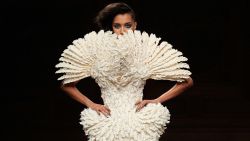 PARIS, FRANCE - JULY 10:  A model walks the runway during the Serkan Cura show as part of Paris Fashion Week - Haute Couture Fall/Winter 2014-2015 at Mairie du 4e on July 10, 2014 in Paris, France.  (Photo by Thierry Chesnot/Getty Images)